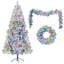 Arbre de Noël enneigé artificiel avec lumières DEL colorées