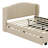 Queen Size Upholstered Platform Bed With Wingback Headboard, Trundle And Drawers-2005472821