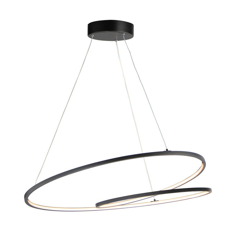 Crites 1 - Light LED Unique/Statement Pendant, Black