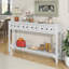 Console 60 po, 2 tiroirs, tablette inférieure pour le vestibule - blanc antique