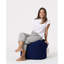 Pouf de jardin moderne, bleu foncé, 17,7 po x 17,7 po x 17,7 po | Tissu 100% polyester, imperméable, rembourré avec 100% de mousse de styromousse originale | Système de fermeture à glissière cachée, sièges élégants et fonctionnels pour l'extérieur et l'intérieur-161924035