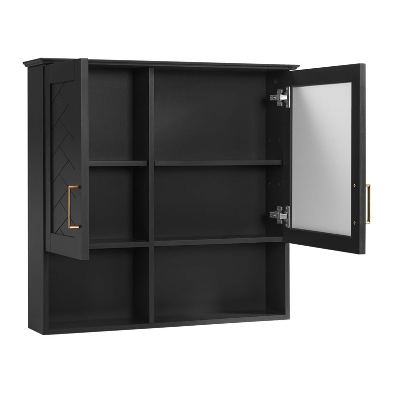2-In-1 Bathroom Mirror Cabinet, 30 inch Wall Mounted Medicine Cabinet with Adjustable Shelves and Soft Close Doors, High-Define Mirror with Storage