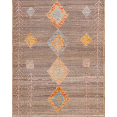 One-of-a-Kind 5'1" X 6'4" New Age Area Rug Brown/Blue/Orange