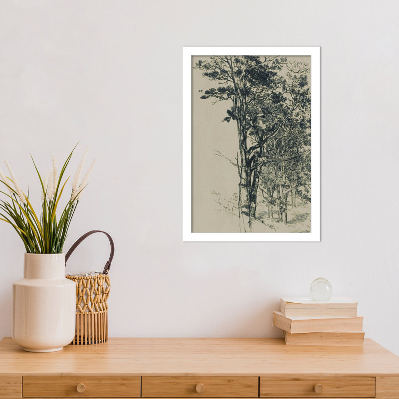 Francis Seymour Haden's Firs (A Study) 1868 - reproduction d'un seul cadre, Blanc, H 17 po x l 12 po x P 1 po