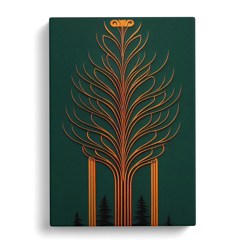 Art Nouveau Tree No.3 - Wrapped Canvas Graphic Art, 50cm H x 35cm W x 3cm D