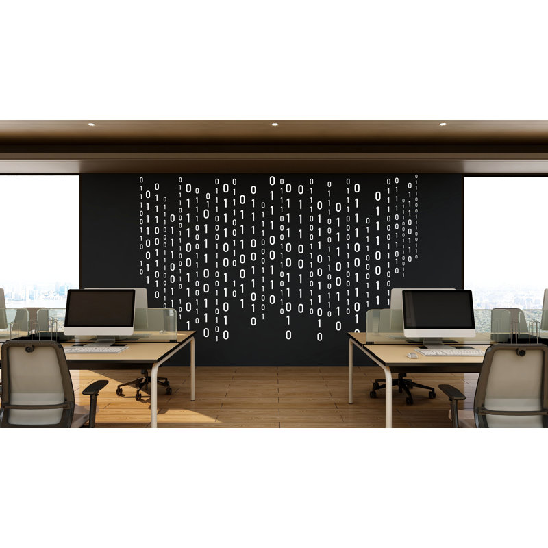 Décalcomanie murale code binaire, technologie vinyle Art mural, autocollant de carte de circuit imprimé, décoration murale de bureau, ordinateur It Decor Office 230LU