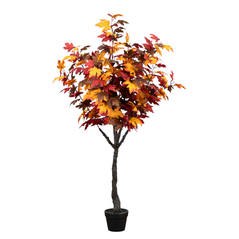 Arbre d'automne artificiel érable rustique Autumn, Orange fumé, H 60 po x l 30 po x P 30 po