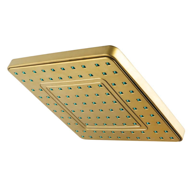 Kingston Brass Claremont 8-Inch Square Raindrop ABS Shower Head, Brushed Brass