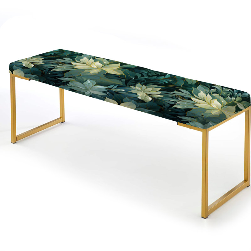 Ethereal Tropical Camouflage I - Banc rembourré abstrait doré