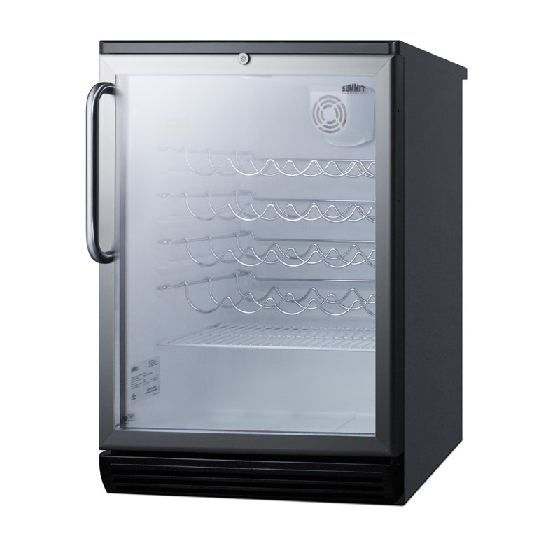 Summit Appliance Single Zone 23.63'' Freestanding 36 Bottle Wine Refrigerator with Reversible Door