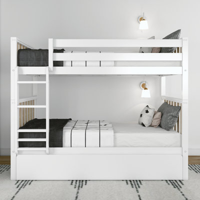 Franics Twin over Twin Solid Wood Standard Bunk Bed with Trundle by Harriet Bee -  3C2BD42CEBE844BF80843E24B8DB9727