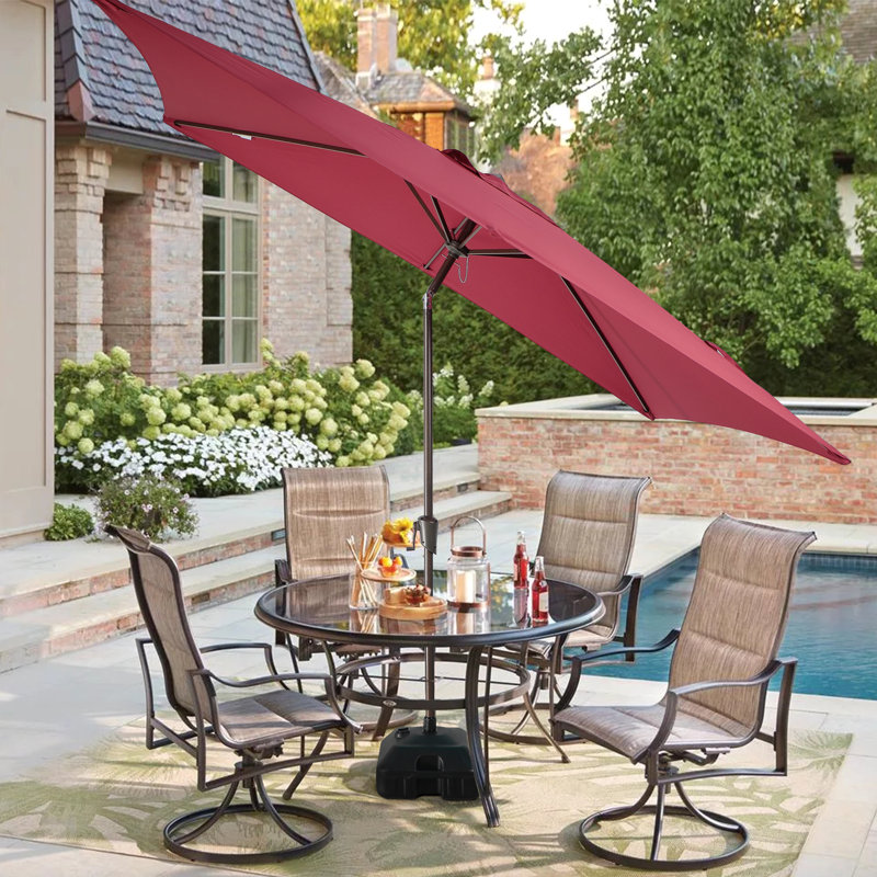 Parasol de marché rectangulaire avec base