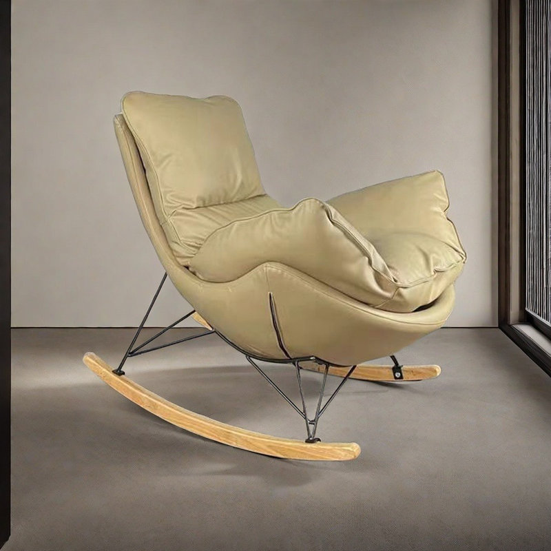 Chaise berçante simple de style italien, Abricot