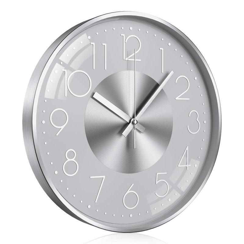 Wall Clock, Silver White