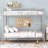 Space-Saving Convertible Metal Bunk Bed With Safety Guardrails-290139617-290139646