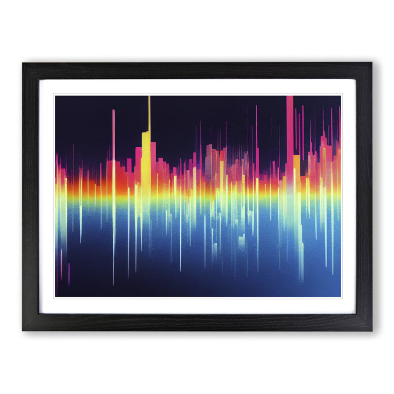 Electronic Audio Sound Bar Vol.1 Abstract - Single Picture Frame Print, 46cm H x 64cm W x 2cm D, Black 
