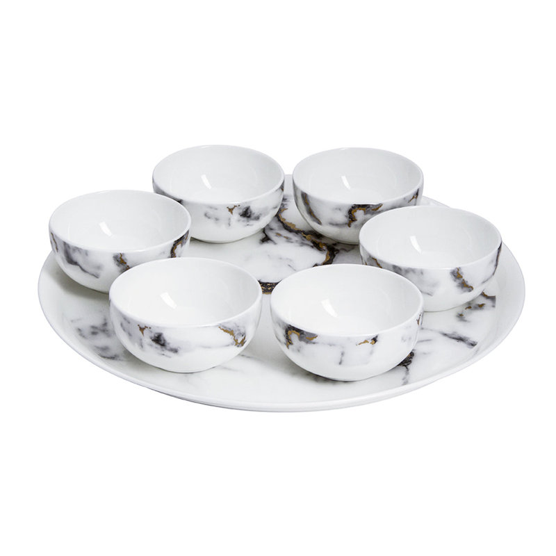 Marble Venice Fog - Seder Plate / Appetizer Set