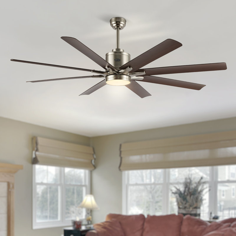 Ventilateur de plafond 66 pouces à 8 pales avec télécommande et ensemble d'éclairage inclus