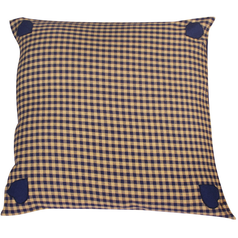 Johnnie Plaid Square Cushion, Blue