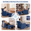 Chaise berçante en velours côtelé avec repose-pieds Rocking Chairs-1630523454