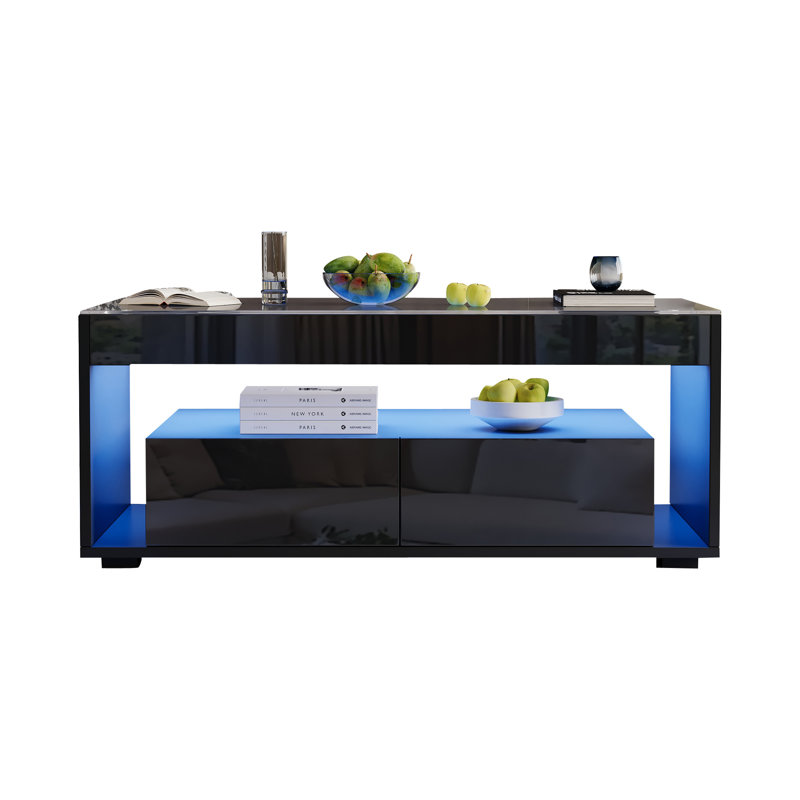 Coffee Table with Storage, Black
