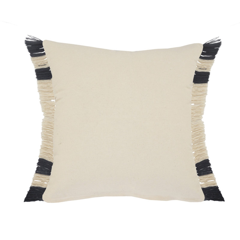 Fringed Cotton Throw Pillow