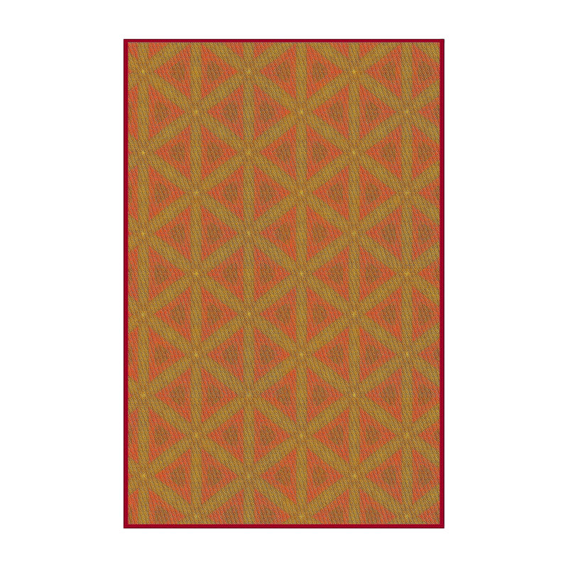 Brun/vert à motif géométrique Rexdale Tapis décoratif, Rectangle 5 pi x 7 pi