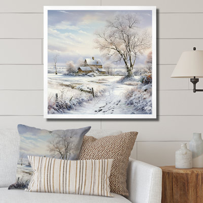 «Farmhouse Snow Winter Scenery» - art mural neige