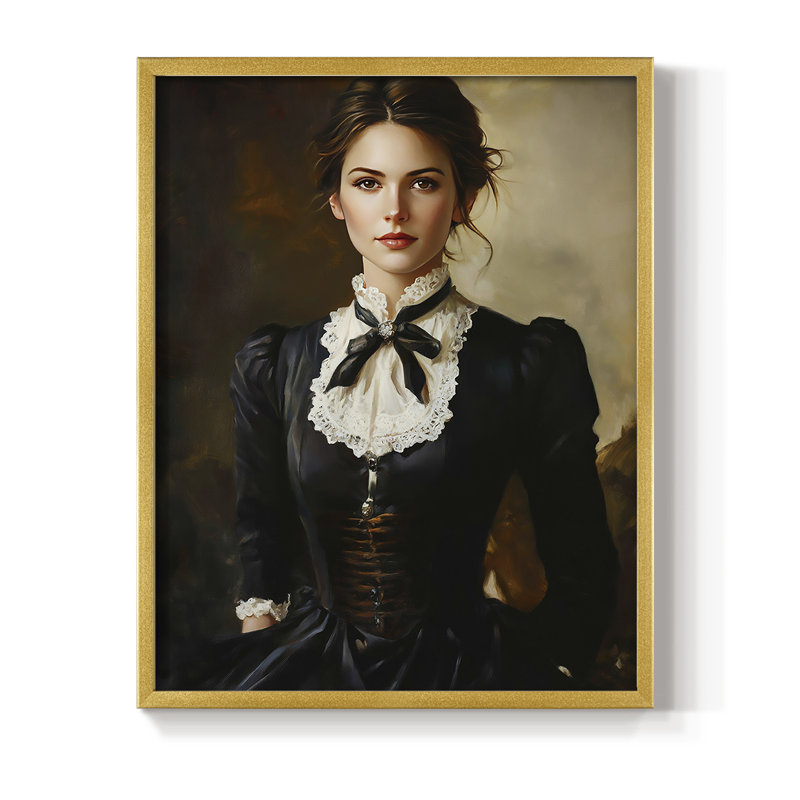Reproduction encadrée WOMEN Series CCXVI - bois massif, H 15 po x l 12 po, Or