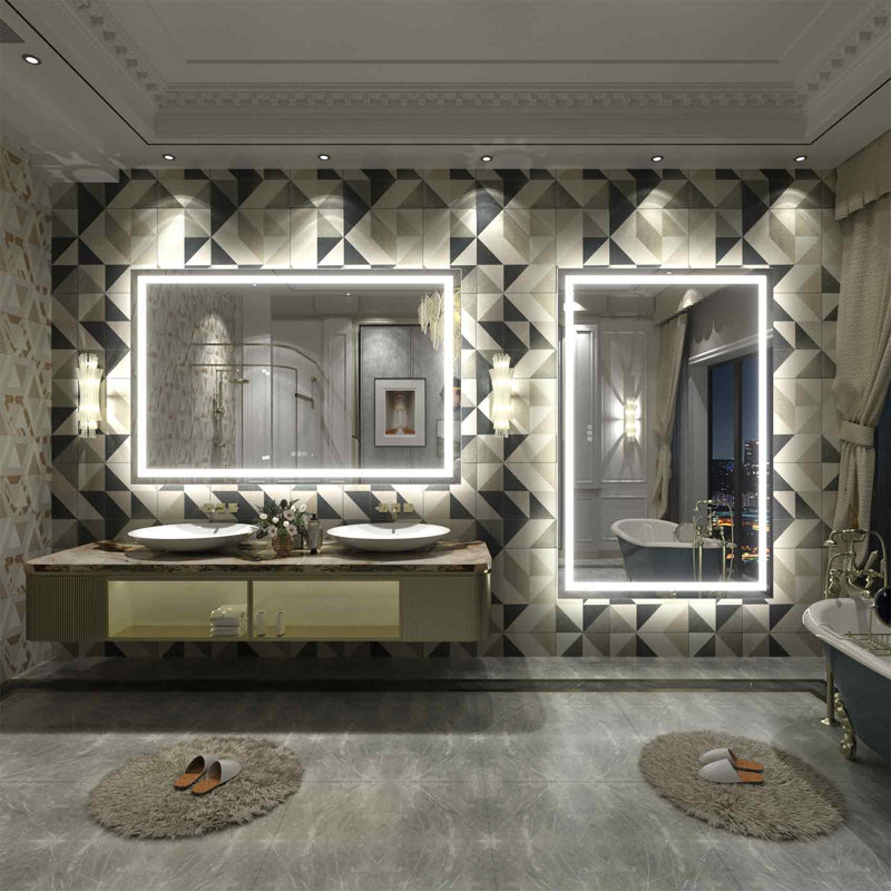 Wayfair Basics® UL Certified Front & Back LED Anti-Fog Tempered Glass Bathroom/Vanity Mirror with 3-Year Warranty, 55" x 36"
