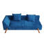 Causeuse en velours coupé et rembourré Jiahang 64,9 po, causeuse convertible multifonctionnelle bleue -1755343058