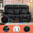 Power Reclining Sofa With Heat And Massage, Bluetooth Speakers And LED Lights, 3 Seater Dual Recliner Sofa With USB Ports And Cup Holders-1760182124