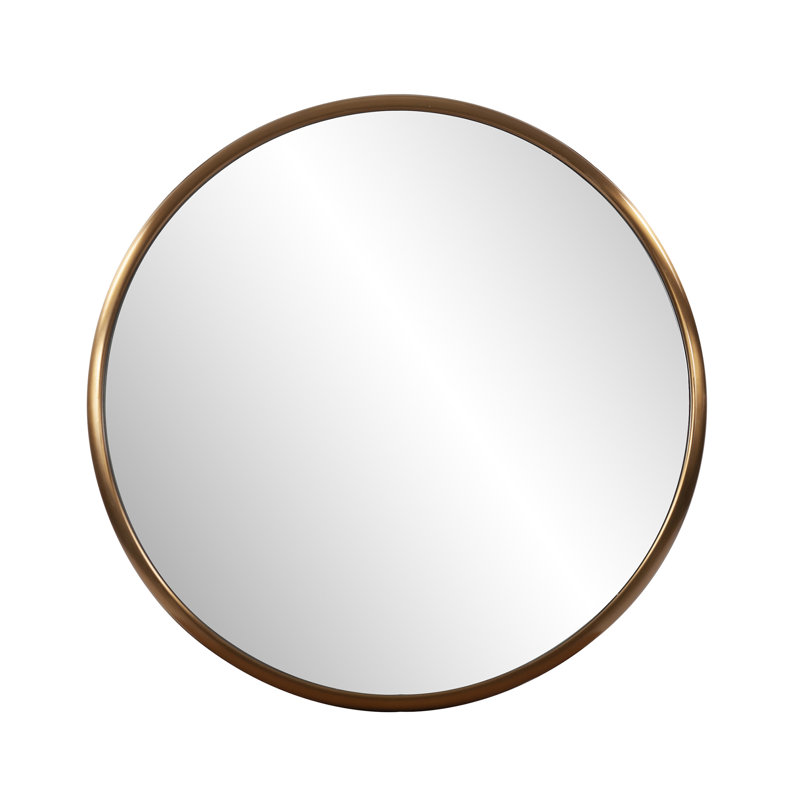 Cavid Stainless Steel Round Mirror, Brass, 20" x 20"