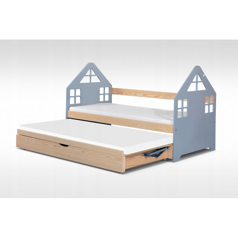 Helghi Kids Bunk Bed and Mattress by Harriet Bee, Grey