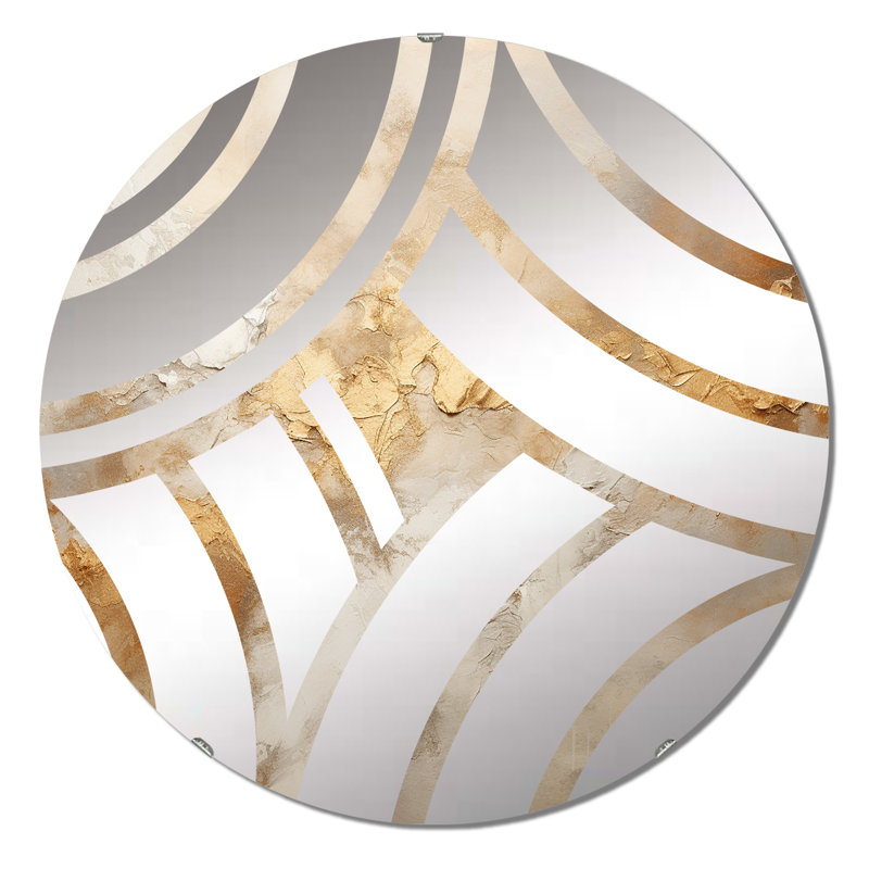 Chinesta - Miroir décoratif à vague centrale, 23,6 po x 23,6 po