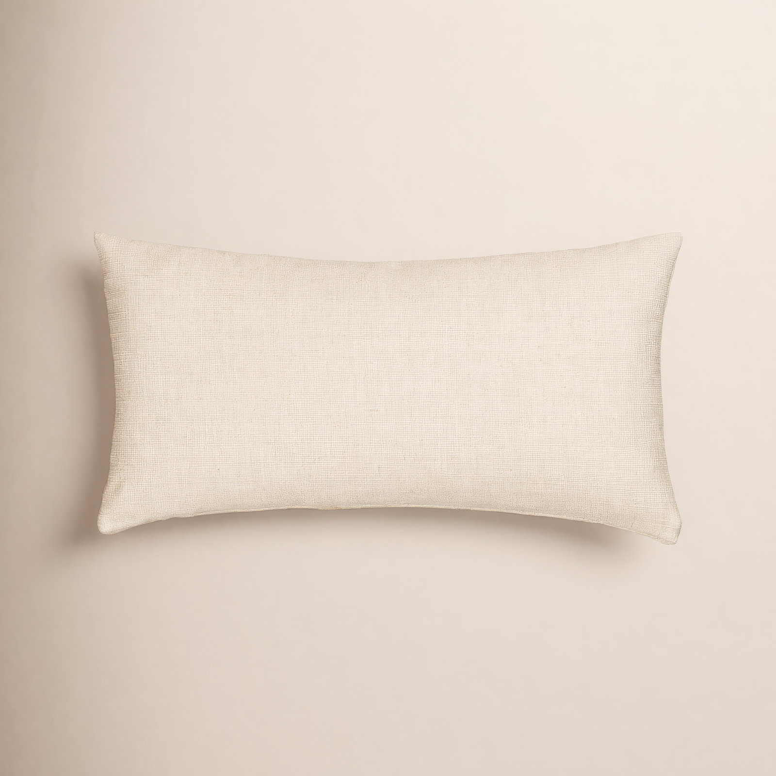 Indy Faux Linen Accent Pillow, Polyester, Cream, Rectangle 12"H x 21"W
