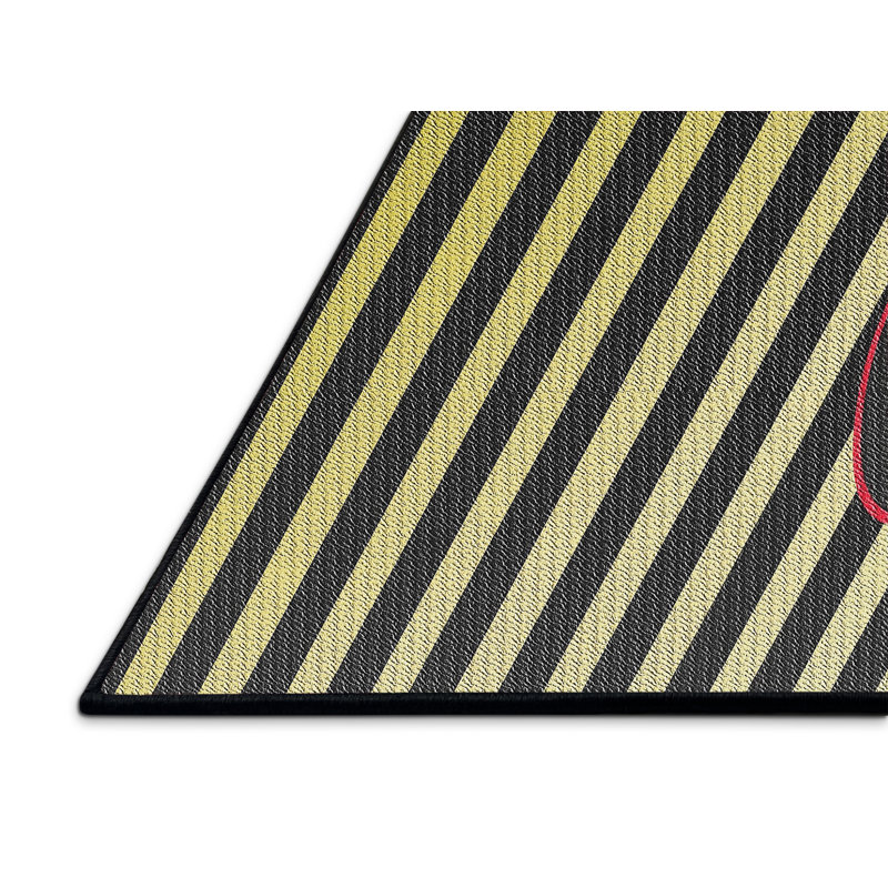 Tapis noir / vert Power Loom, Rectangle 2 pi x 4 pi