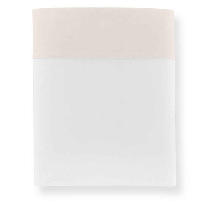 Mandalay Linen Cuff Flat Sheet, Blush, King Flat Sheet