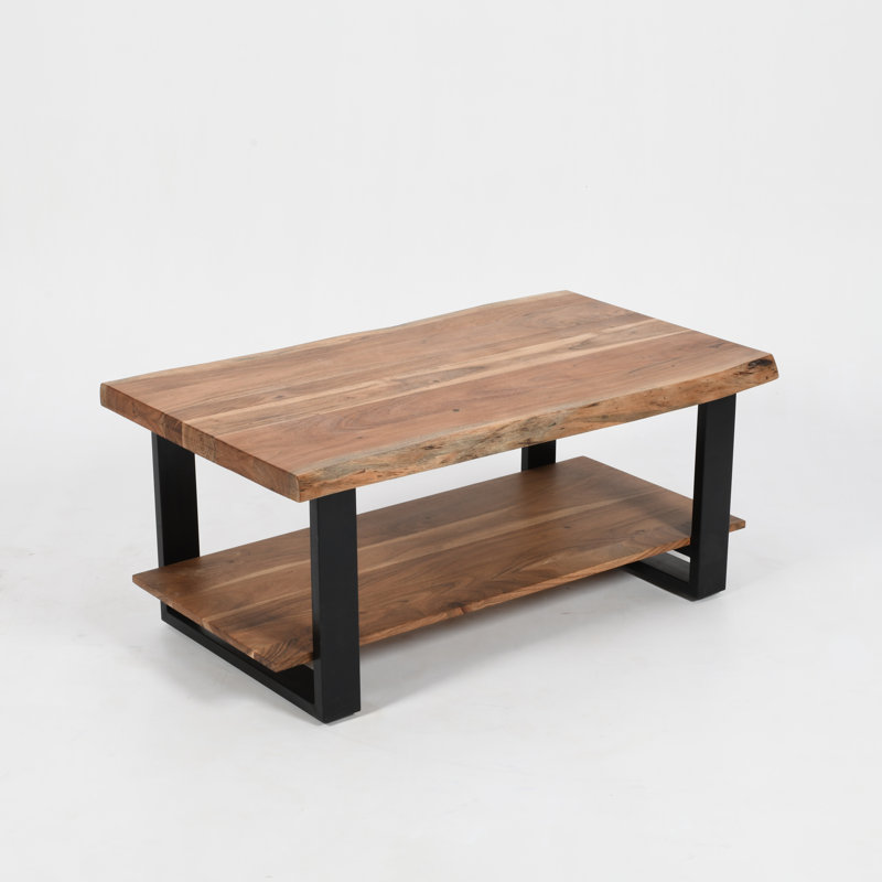 Ella 42"x24"x18" Rectangle Coffee Table With Live Edge