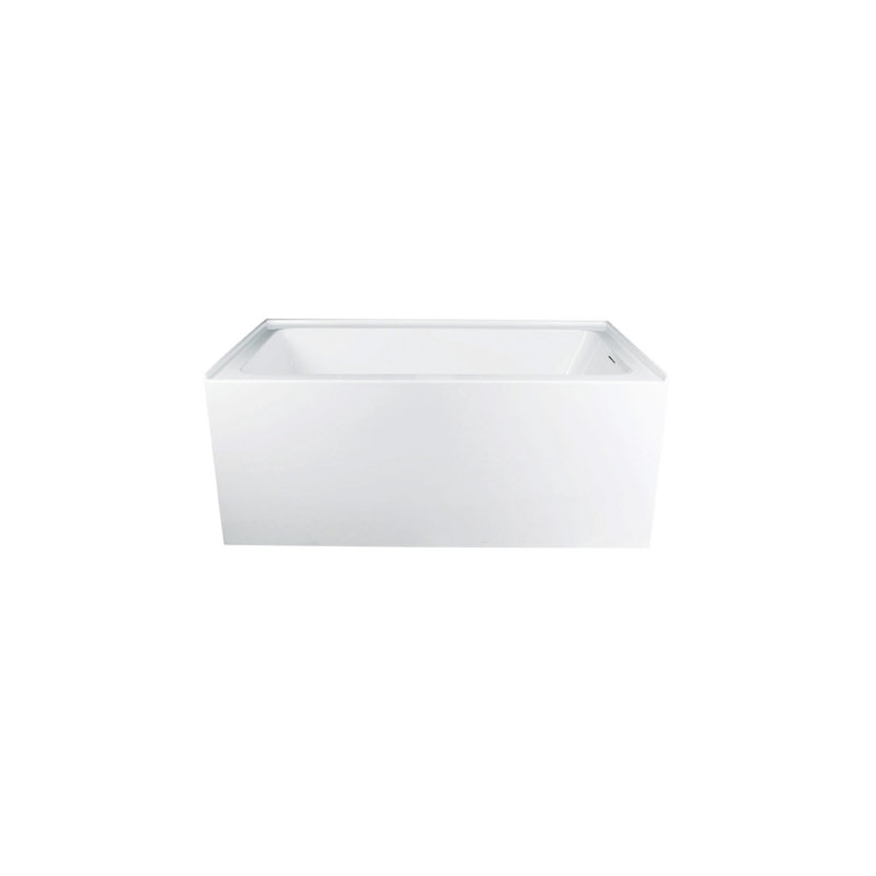 Baignoire en alcôve droite blanche brillante Brio-66-R, Oui