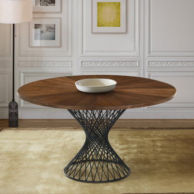 Lamasar Round Metal Base Dining Table