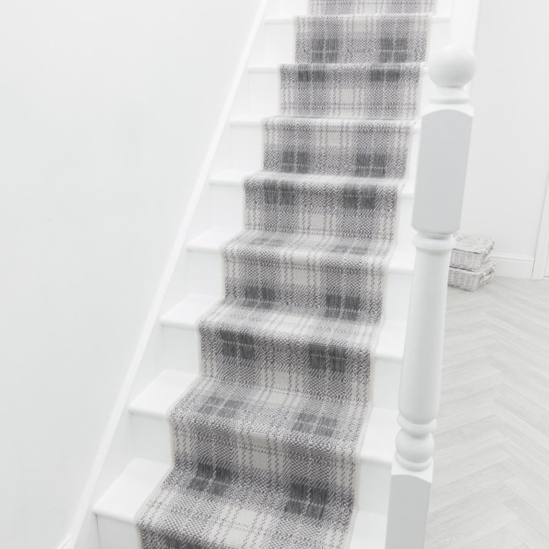 Stair Runner Plaid Flatweave Area Rug, Runner 60 x 630 cm