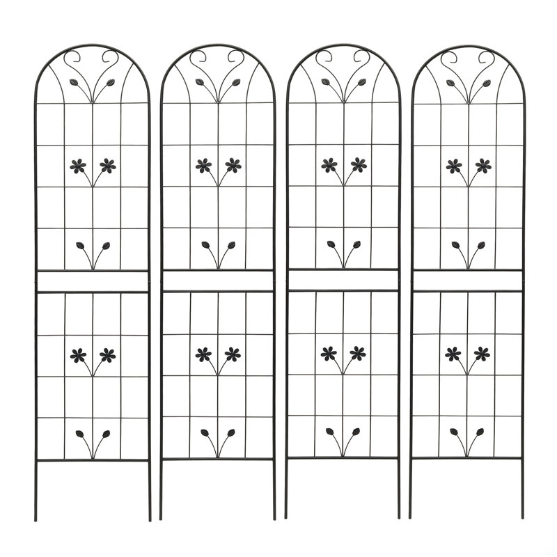 Ensemble de 4 treillis de jardin en métal 86,7 po x 19,7 po antirouille