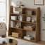 Bibliothèque extensible en forme de L, tablette de rangement en bois réglable à 4 niveaux, extensible jusqu'à 119 cm (47 pouces) pour les coins et les petits espaces-1850964886
