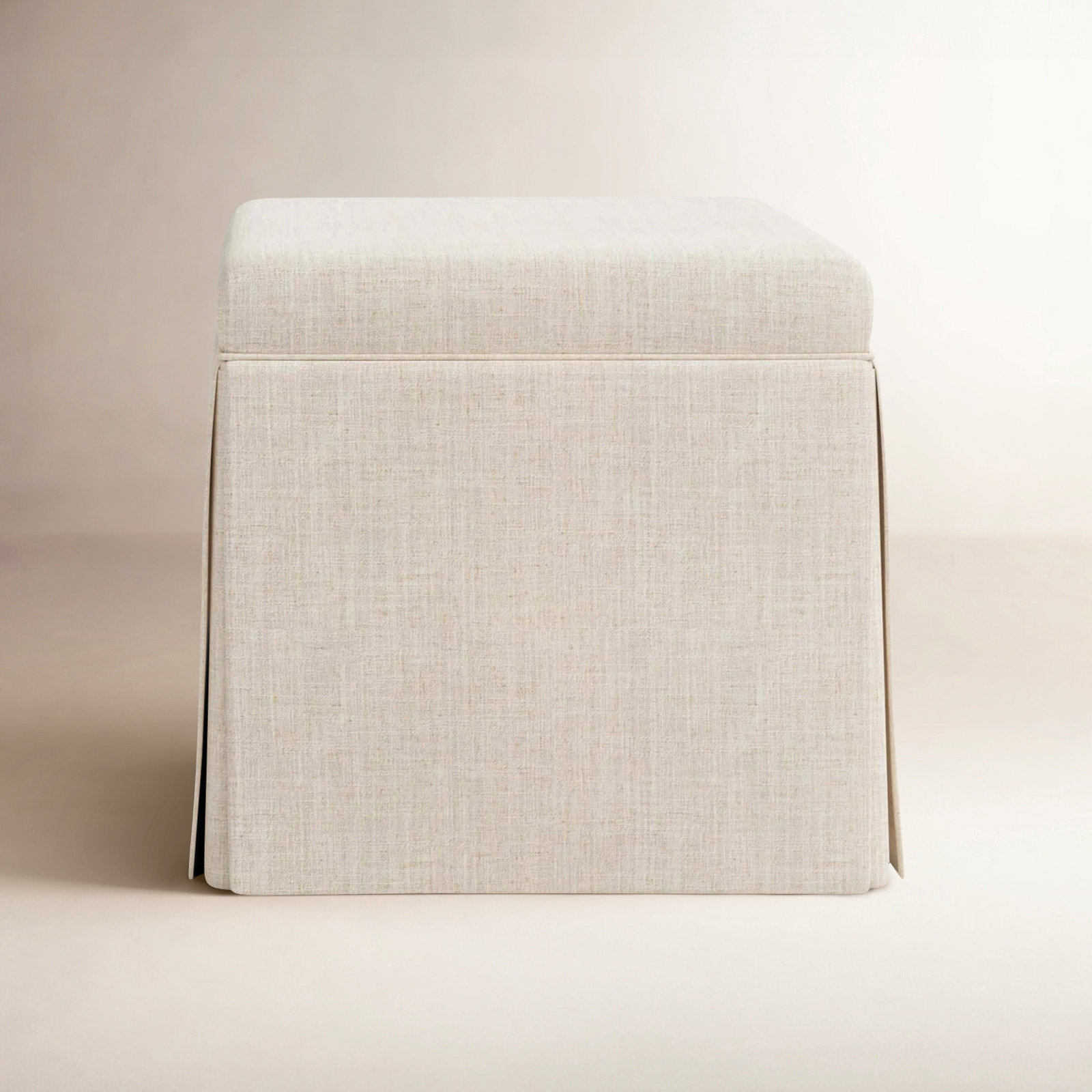 Bash 20" Ottoman, Classic Talc Linen