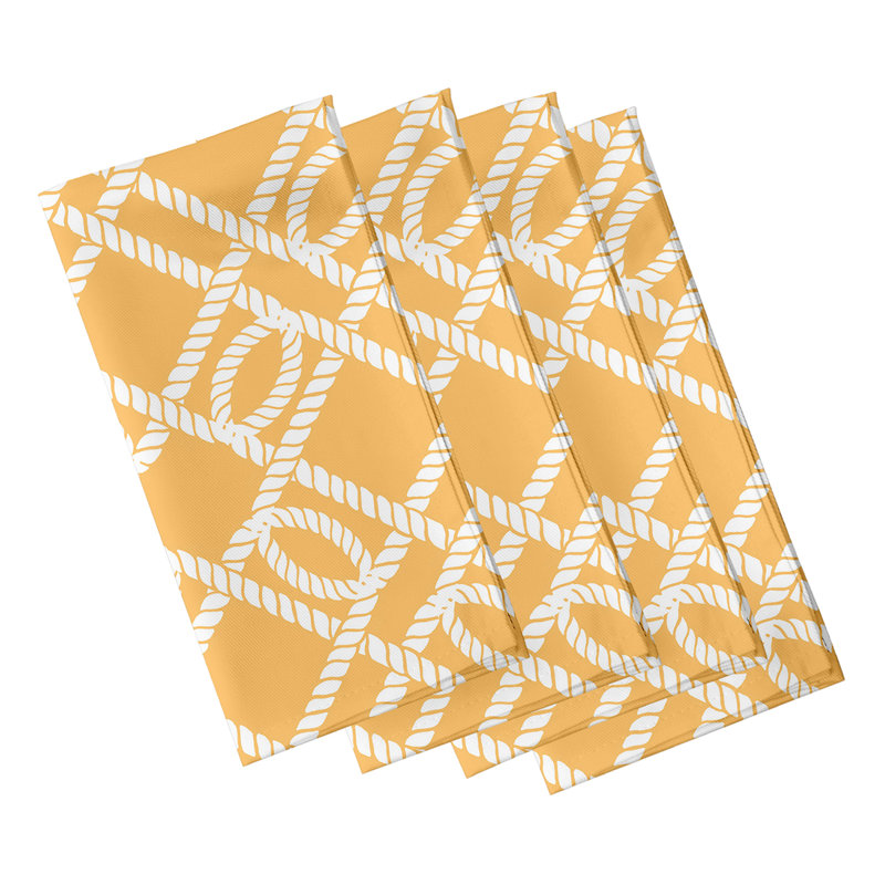 Ensemble de serviettes 4 pièces Ludwig, L 18 po x L 18 po, Jaune