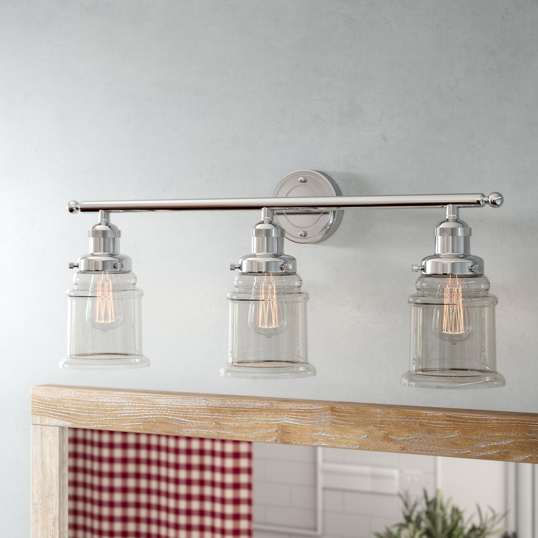 Galaviz 3-Light Vanity Light Laurel Foundry Modern Farmhouse® Shade 