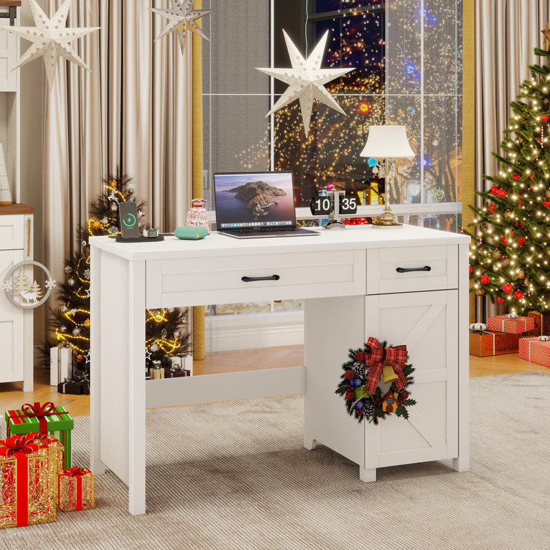 Farmhouse 47" Executive Desk, White