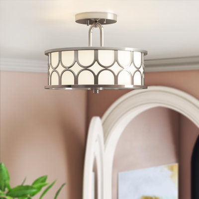 Plafonnier 2 lumières Bayberry en nickel poli