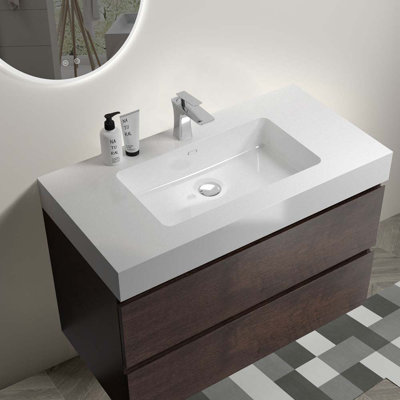 Meuble-lavabo mural simple 35,8 po avec lavabo